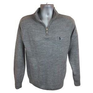 POLO Ralph Lauren Sweater 1/4 Zip Cashmere Gray Sweater Black Label